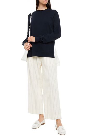 CLU Paneled French cotton-terry and striped woven sweatshirt