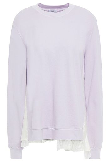 CLU Paneled French cotton-terry and striped woven sweatshirt
