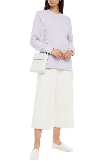 CLU Paneled French cotton-terry and striped woven sweatshirt