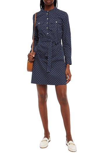 A.P.C. Printed cotton and silk-blend poplin mini dress