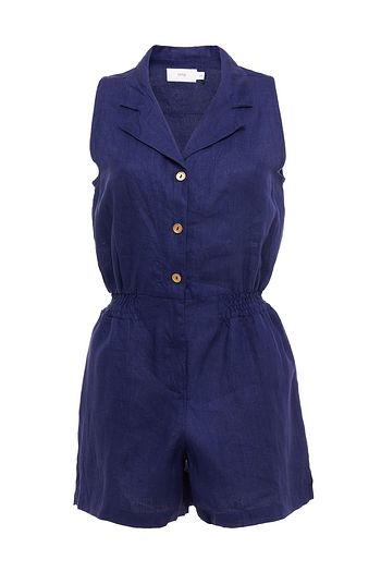 ONIA Shirred linen playsuit