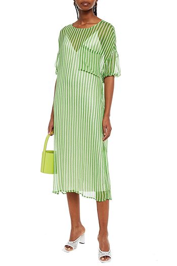 AMERICAN VINTAGE Cosawood striped crepon midi dress