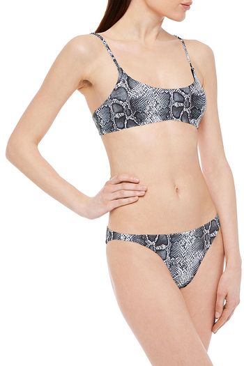 ONIA Sarita snake-print bikini top