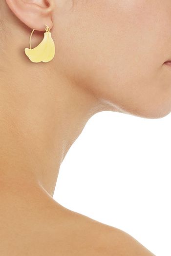 REJINA PYO Vera 24-karat gold-plated resin hoop earrings