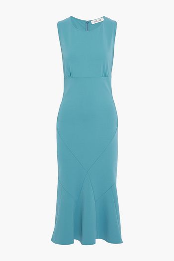 DIANE VON FURSTENBERG Ausgestelltes Midikleid mit Einsätzen aus Stretch-Cady