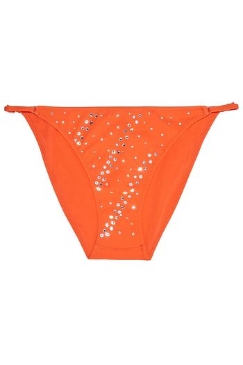 I.D. SARRIERI Crystal-embellished neon low-rise bikini briefs