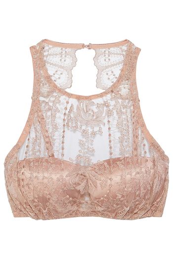 I.D. SARRIERI Desert Rose embroidered tulle underwired bra