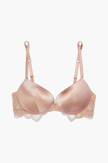 I.D. SARRIERI Bella lace-trimmed silk-blend satin underwired push-up bra