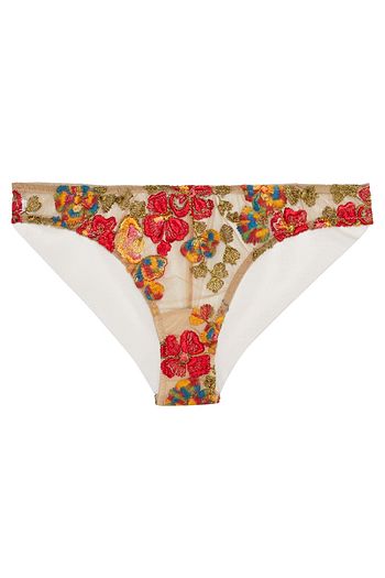 I.D. SARRIERI Wonderland Delight embroidered stretch-tulle low-rise briefs