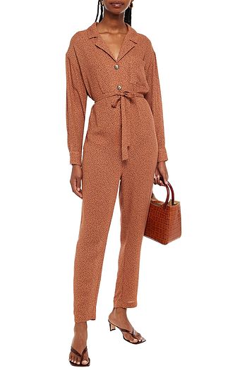 AMERICAN VINTAGE Azulay belted printed crepe jumpsuit