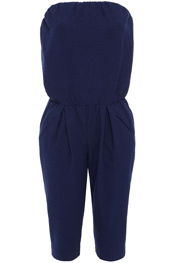 HOFMANN COPENHAGEN Strapless cropped cutout cotton-blend crepe jumpsuit