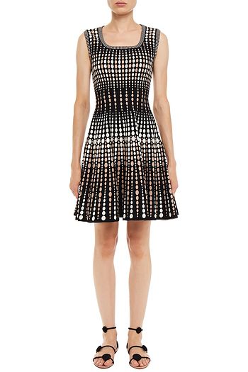 ALAÏA Flared jacquard-knit mini dress