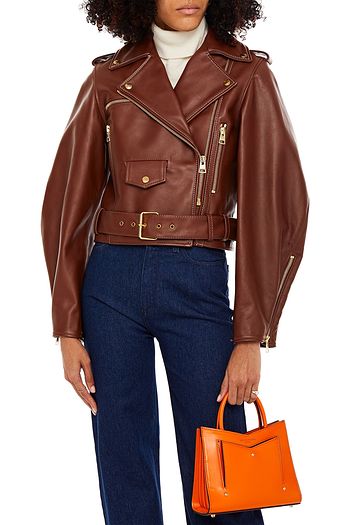 SARA BATTAGLIA Plissé Toy leather tote