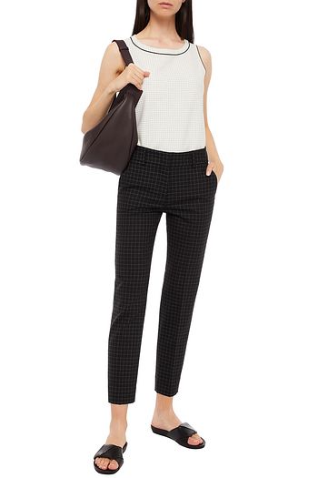 PIAZZA SEMPIONE Checked woven slim-leg pants