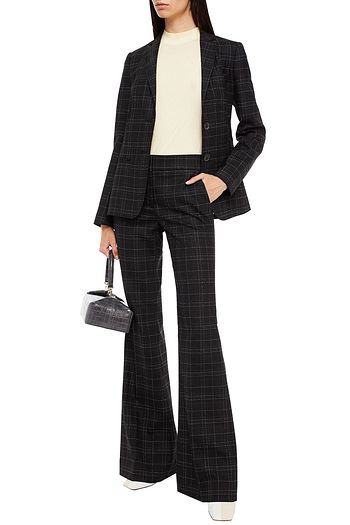 PIAZZA SEMPIONE Checked twill flared pants