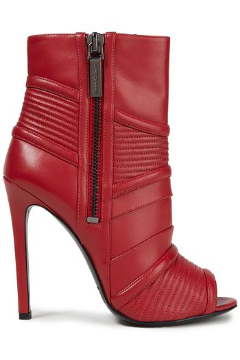 BALMAIN Ankle Boots aus gestepptem Leder