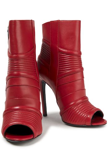 BALMAIN Ankle Boots aus gestepptem Leder