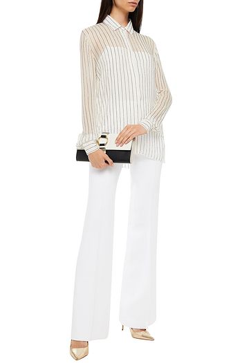 ALEXANDRE VAUTHIER Crystal-embellished silk-crepe shirt