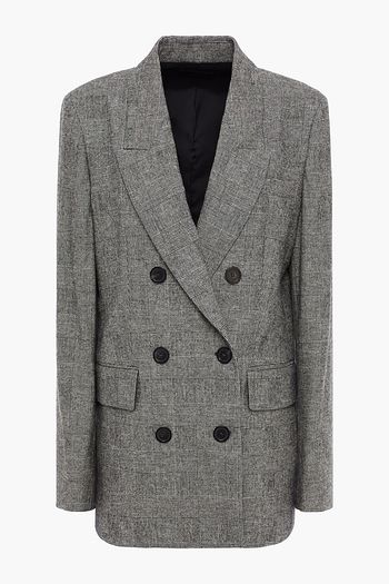 PIAZZA SEMPIONE Double-breasted Prince of Wales checked tweed blazer