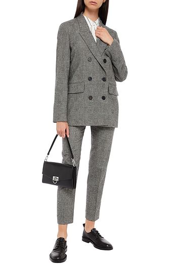 PIAZZA SEMPIONE Double-breasted Prince of Wales checked tweed blazer