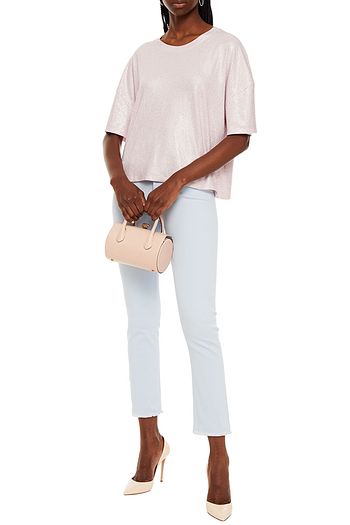 ALEXANDRE VAUTHIER Crystal-embellished stretch-cotton jersey top