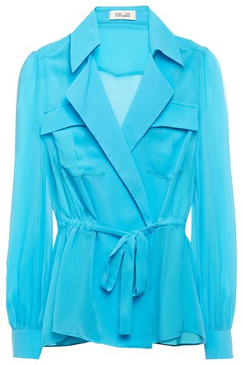 DIANE VON FURSTENBERG Joanna geraffte Wickelbluse aus Georgette