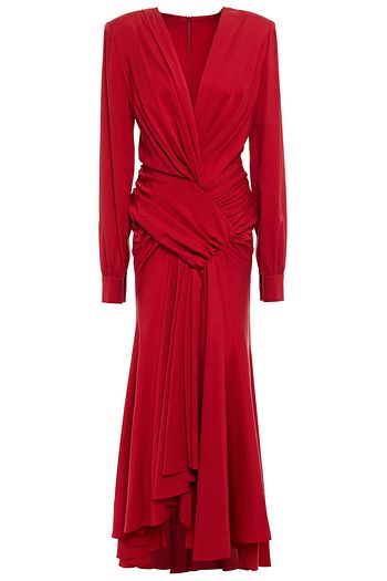 ALEXANDRE VAUTHIER Ruched draped stretch-silk twill gown