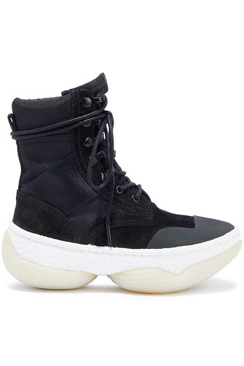 ALEXANDER WANG A1 canvas and suede platform combat boots