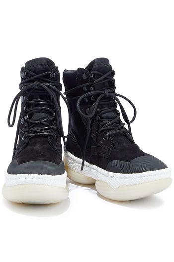 ALEXANDER WANG A1 canvas and suede platform combat boots