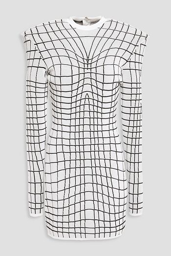 BALMAIN Jacquard-knit mini dress