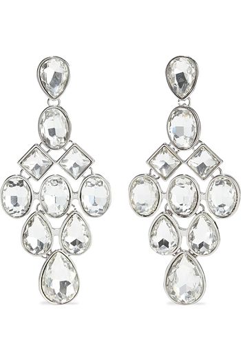 KENNETH JAY LANE Rhodium-plated crystal earrings