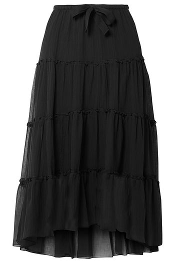 SEE BY CHLOÉ Tiered crinkled cotton and silk-blend midi skirt