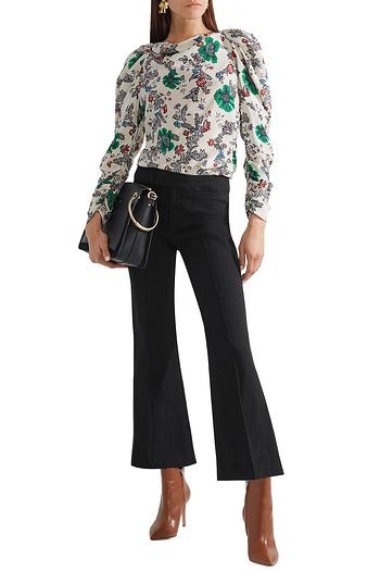 ISABEL MARANT Nyree cotton-blend cady kick-flare pants