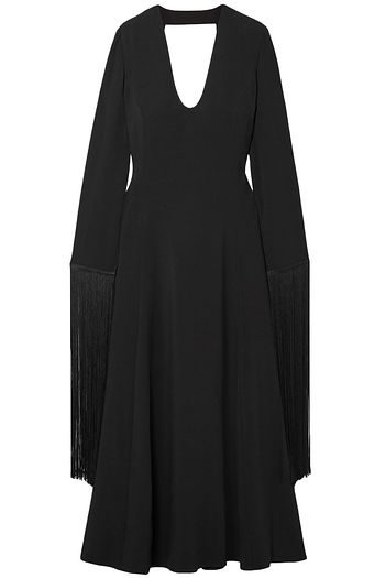 STELLA MCCARTNEY Fringed open-back crepe maxi dress