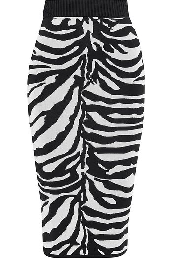 HERVÉ LÉGER Zebra-jacquard pencil skirt