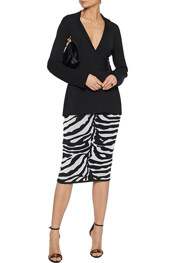 HERVÉ LÉGER Zebra-jacquard pencil skirt
