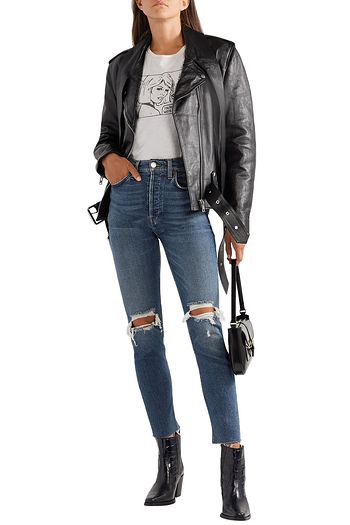 RE/DONE Originals High-Rise Ankle Crop distressed skinny jeans