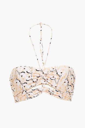 VIX PAULA HERMANNY Spring Vanilla Georgia cutout floral-print bandeau bikini top