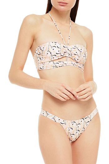 VIX PAULA HERMANNY Spring Vanilla Georgia cutout floral-print bandeau bikini top