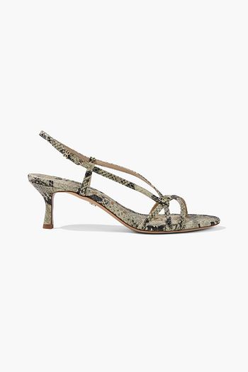 SAM EDELMAN Judy faux snake-effect leather slingback sandals