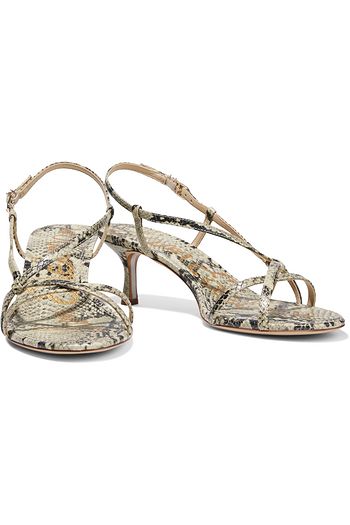 SAM EDELMAN Judy faux snake-effect leather slingback sandals