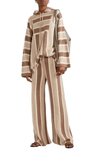 THE ROW Lina oversized striped cashmere and silk-blend hoodie