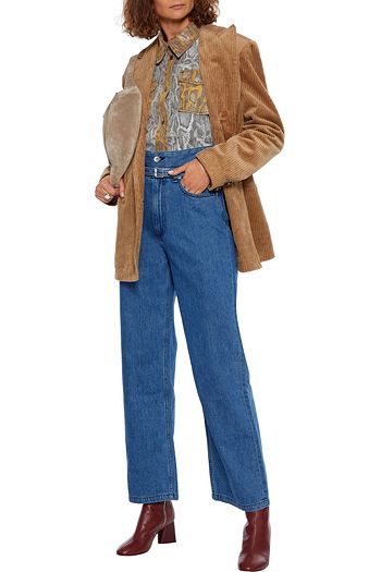 RAG & BONE Paper Bag hoch sitzende Jeans mit weitem Bein und Gürtel