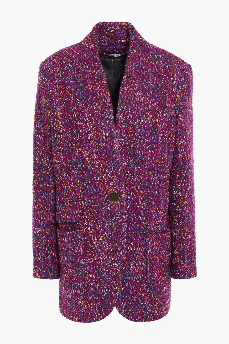 Veronica Beard Woman Crispin Metallic Wool-blend Boucle Coat Plum Size 2