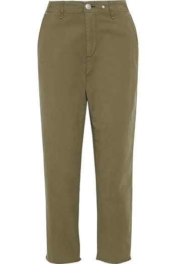 RAG & BONE Buckley Karottenhose aus Twill aus einer Baumwollmischung mit Fransen