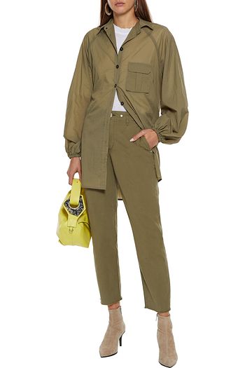 RAG & BONE Buckley Karottenhose aus Twill aus einer Baumwollmischung mit Fransen
