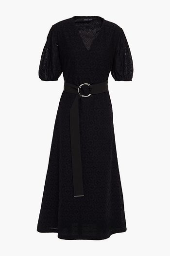 MARKUS LUPFER Luca belted broderie anglaise cotton-blend midi dress