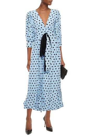 DIANE VON FURSTENBERG Midi-Wickelkleid aus Baumwollpopeline mit Print