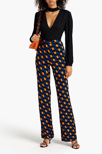 DIANE VON FURSTENBERG Caspian Schlaghose aus Stretch-Jersey mit Print