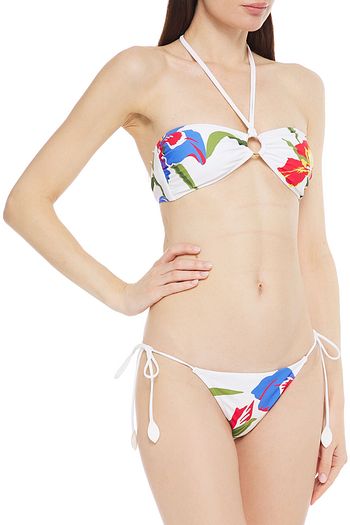 TORY BURCH Iris tief sitzendes Bikini-Höschen mit floralem Print